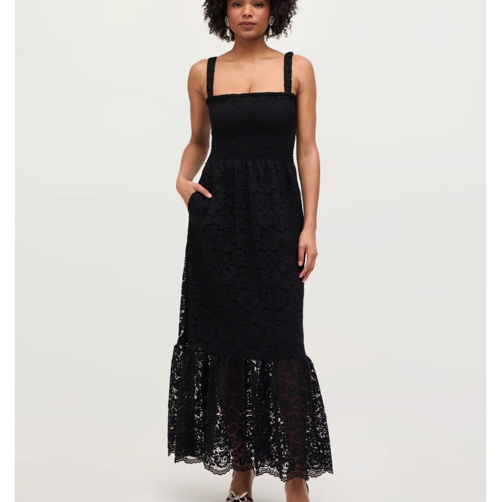 Anjuli Black Lace Midi Dress